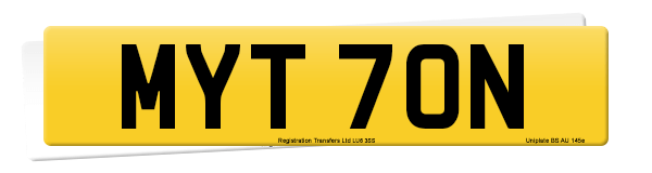 Registration number MYT 70N